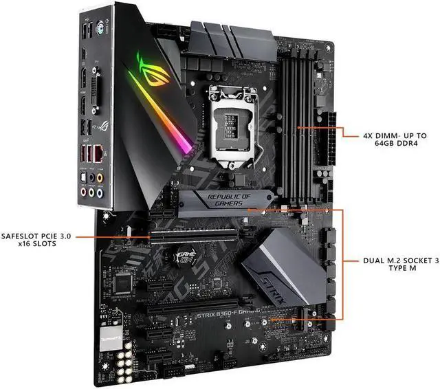 Main image of ASUS ROG STRIX B360-F GAMING LGA1151 (300 Series) DDR4 DP HDMI DVI M.2 ATX Motherboard