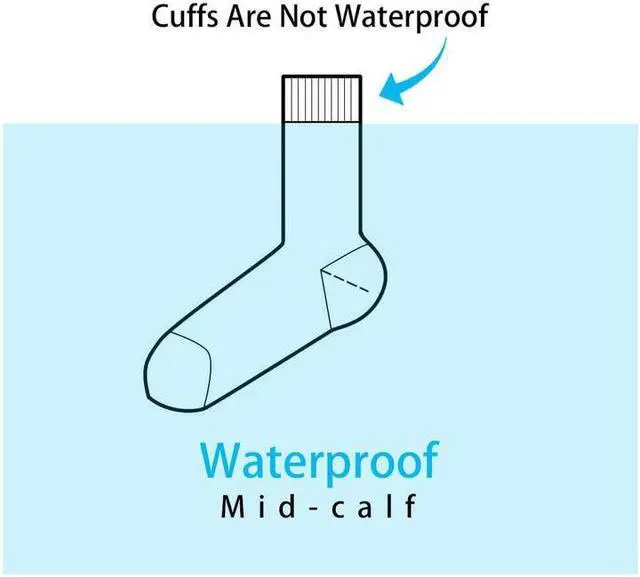 Alt view image 3 of 3 - RANDY SUN Thin Breathable Waterproof Socks Mid-calf Hiking Running Cycling Outdoor Men Women Socks Black