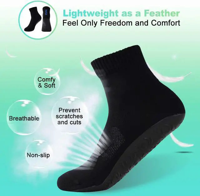 Alt view image 2 of 7 - RANDY SUN Quick Dry Beach Volleyball Socks Non Slip Barefoot Sand Shoes 2 Pairs Pack Hot Protective Breathable Foldable