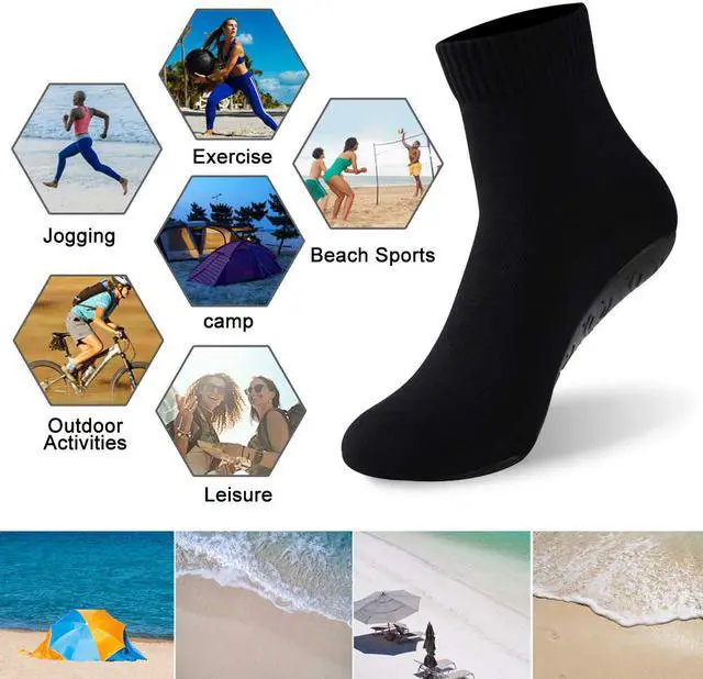 Alt view image 6 of 7 - RANDY SUN Quick Dry Beach Volleyball Socks Non Slip Barefoot Sand Shoes 2 Pairs Pack Hot Protective Breathable Foldable