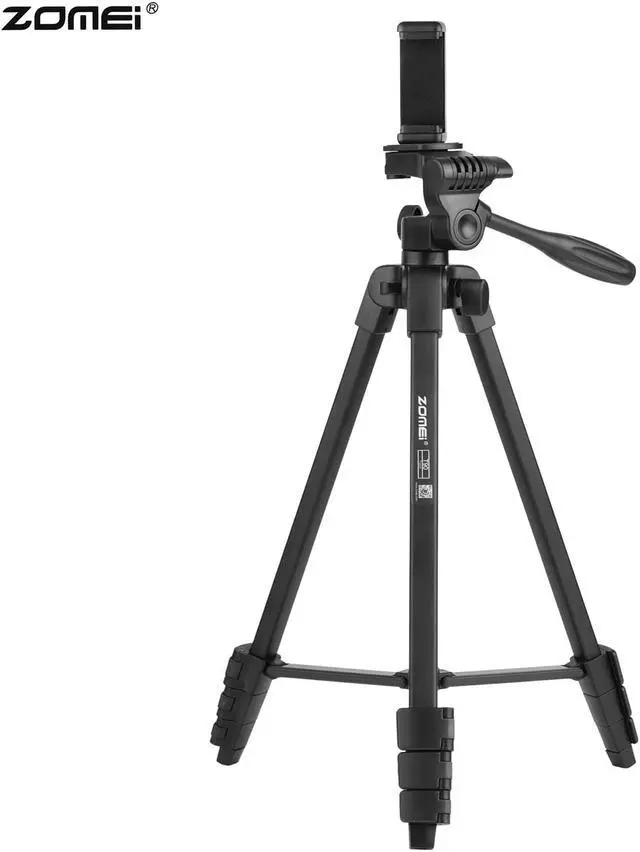 Alt view image 4 of 7 - ZOMEI T90 Portable Tripod Aluminum Alloy Selfie Travel Phone Tripod Max. Height 136cm/54in with Ball Head Carrying Bag Shutter Phone Clamp Shutter Clip for Landscape Product Portrait Photography Live