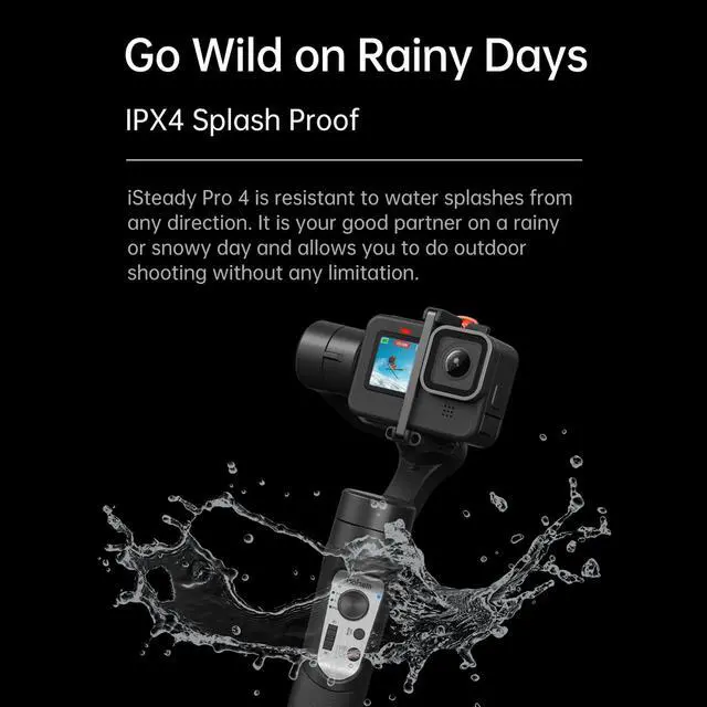 Alt view image 3 of 7 - hohem iSteady Pro 4 3-Axis Handheld Sports Camera Gimbal Stabilizer Wireless Control Splash Proof Stabilizer Replacement for GoPro 10 9 8 7 6 5 4 3 OSMO Action Insta360 One R