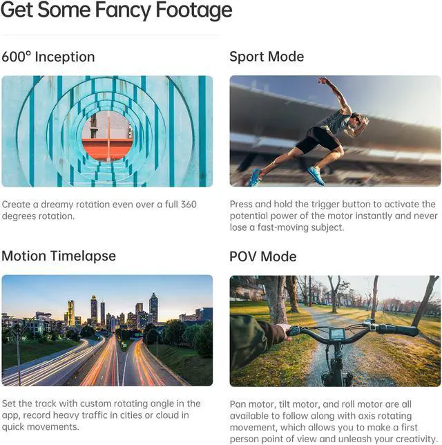 Alt view image 6 of 7 - hohem iSteady Pro 4 3-Axis Handheld Sports Camera Gimbal Stabilizer Wireless Control Splash Proof Stabilizer Replacement for GoPro 10 9 8 7 6 5 4 3 OSMO Action Insta360 One R