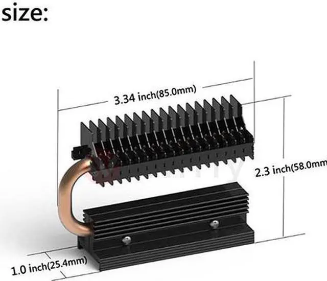 Alt view image 4 of 5 - COOLM2SSD - M.2 SSD Radiator Heatsink with Heat Pipe, Compatible with PCIE NVME M.2 2280/SATA M.2 2280 SSD. With Thermal Silica Pad (Excluding SSD), Cooling Effect up to 30 Degrees. OEM/ODM Welcome!