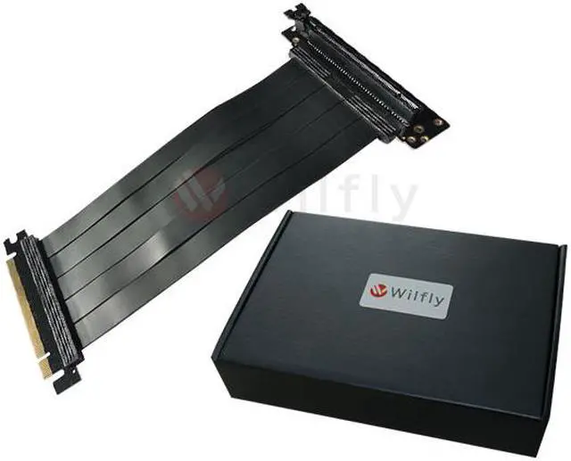 Main image of PCIE16EL30 - 300mm PCI-E 3.0 x16 High Quality EMI Shielded Extender Riser Cable - Left Angled, Extended with No Transmission Speed Loss, Mounting Gaming/GPU Support up to 3.0/16GB. OEM/ODM Welcome!