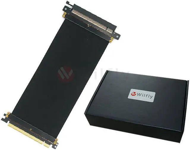 Main image of PCIE16S20 - 200mm PCI-E 3.0 x16 High Quality Flexible EMI Shielded Extender Riser Cable -  Straight, Wide Range Vertical Mounting Gaming / GPU Support up to 3.0/16GB. OEM/ODM Welcome!