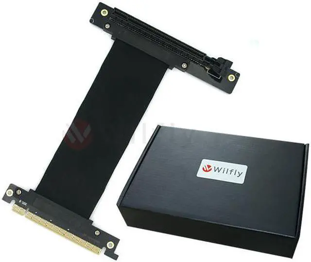 Main image of PCIE16NR15 - 150mm PCI-E 3.0 x16 High Quality Flexible EMI Shielded Extender Riser Cable - Right Angled & Narrow Type, Space Saving, Mounting Gaming/GPU Support up to 3.0/16GB. OEM/ODM Welcome!