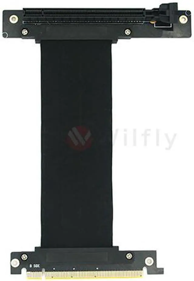 Alt view image 3 of 6 - PCIE16NR15 - 150mm PCI-E 3.0 x16 High Quality Flexible EMI Shielded Extender Riser Cable - Right Angled & Narrow Type, Space Saving, Mounting Gaming/GPU Support up to 3.0/16GB. OEM/ODM Welcome!