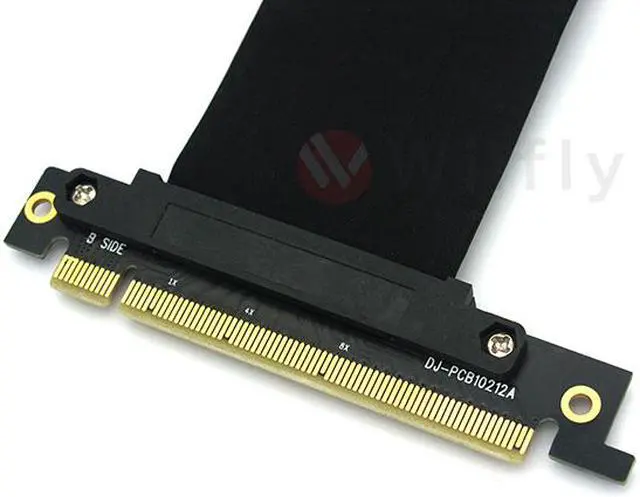 Alt view image 6 of 6 - PCIE16NR15 - 150mm PCI-E 3.0 x16 High Quality Flexible EMI Shielded Extender Riser Cable - Right Angled & Narrow Type, Space Saving, Mounting Gaming/GPU Support up to 3.0/16GB. OEM/ODM Welcome!