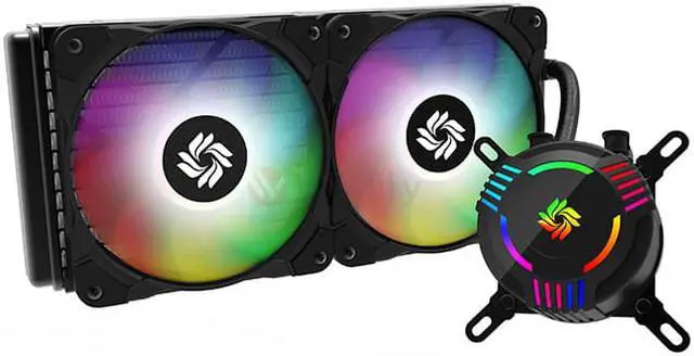 Alt view image 2 of 3 - CLC240-XA ARGB AIO CPU Liquid Cooler, 24027 Radiator, Addressable RGB Lighting, Dual 12025 Fans for AMD Ryzen/Intel LGA1200/1151, with ARGB controller. OEM/ODM Welcome!