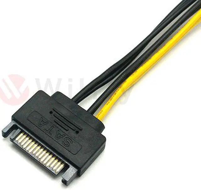 Alt view image 4 of 4 - S15PCIE62 - SATA 15pin to PCI-E 8pin(6+2) Video Card Power Adapter Cable, 20cm, Support RTX4000/GTX1660/1650 up to 140w. OEM/ODM welcome!