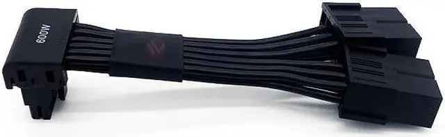 Alt view image 2 of 7 - Wilfly ATX3.1 16Pin to 2*8(6+2) Pin PCIE GPU Sleeved PSU Extension Cable H++ 12+4 Pin 90 Degree Reverse Conn Graphics Card Power Supply RTX 5090 Series 16AWG, For PSU 800w up No need change New PSU