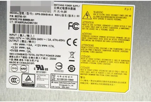 Alt view image 3 of 4 - For H-P DL320e Gen8 v2 Power Supply 250W 803700-101 DPS-250AB-95 A 809669-001 Psu