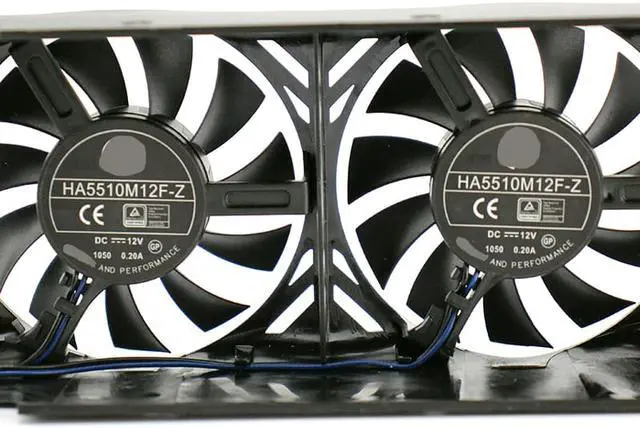Alt view image 3 of 3 - For MSI GeForce GTX 1050 2GT LP Graphics Card Cooling Double Fan With Frame 2pin