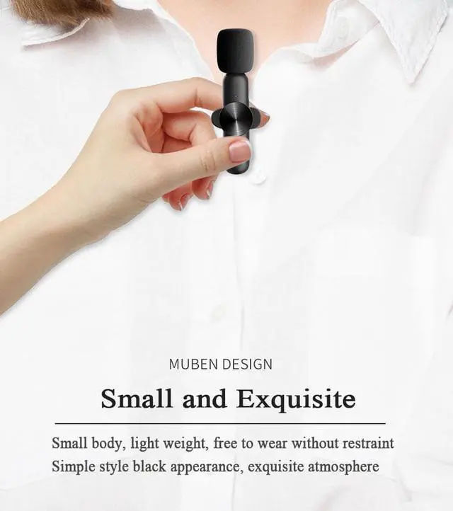 Alt view image 7 of 7 - Wireless Clip Mic, Wireless Lavalier Microphones Lapel Clip-on Microphone for Smartphone, Laptop Video Recording, Tiktok, Facebook Live Comments YouTube Live Stream With Adapter