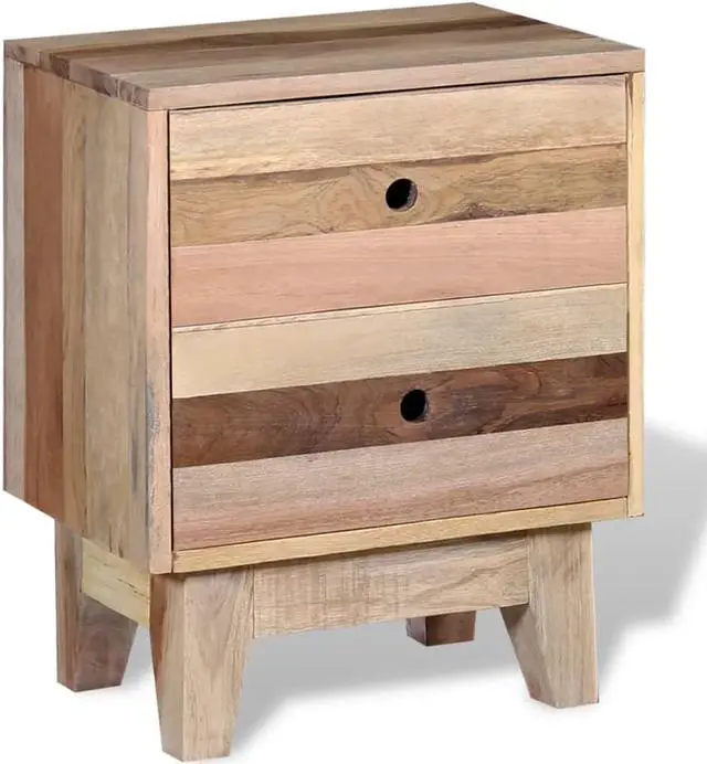 Alt view image 11 of 13 - vidaXL Cabinet Drawer Dresser Side End Table for Bedroom Solid Reclaimed Wood