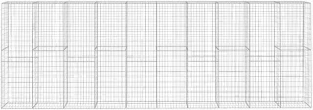 Alt view image 6 of 8 - vidaXL Gabion Wall with Cover Galvanised Steel 236.2"x19.7"x78.7"