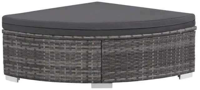 Alt view image 9 of 10 - vidaXL 6 Piece Garden Lounge Set with Cushions Poly Rattan Gray