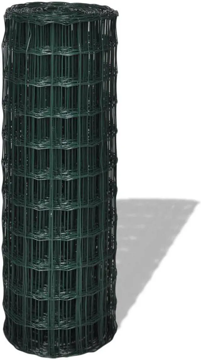 Alt view image 8 of 17 - vidaXL Fence Barrier Fence Metal Fence Wire Mesh Steel 32.8ft x 2.6ft Green