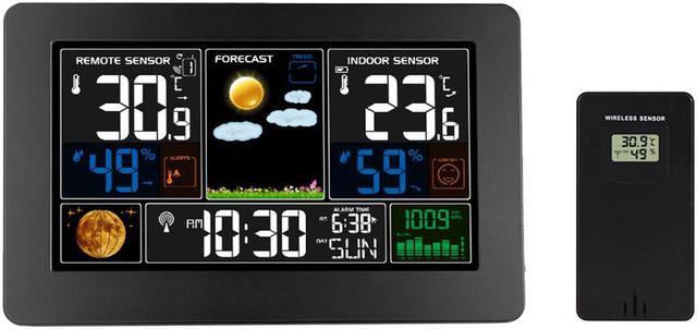 Wireless Digital Color Display Weather Forecast Station Multi-Zones Indoor  Outdoor Thermometer Hygrometer 3 Sensors - China Weather Station, Outside  Wall Clocks Thermometers