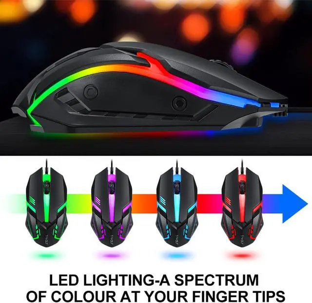 Alt view image 5 of 7 - 4 in 1 Wired RGB Gaming Keyboard and Backlit Mouse and Gaming Headset Combo USB Wired Backlit Keyboard,LED Gaming Keyboard Mouse Set,Headset with Microphone for Laptop PC Computer Game and Work