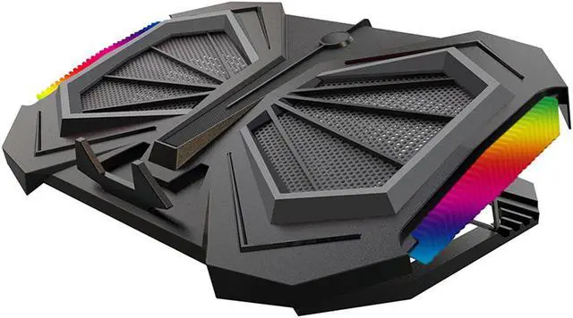 Main image of RGB Laptop Cooling Cooler Fan Pad Gaming Laptops Radiator Cooling Stand, Double Quiet high Speed Turbine Large air Volume USB Laptop Heavy Cooler,Suitable for 12-16inch laptops, 4 Heights, Colorful