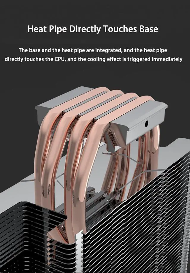 Alt view image 6 of 7 - CPU Cooler RGB Fans Heatsinks Air Cooler,120mm PWM CPU Processor Cooling Fan & 4 Copper CPU Heatsink Pipes Support Intel i3/i5/i7/i9,LGA775/115X/1366/1200,AMD AM4/FM2/FM1/AM3 CPU Radiator PWM Temperat