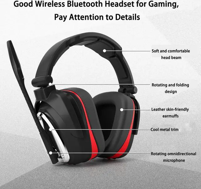 Alt view image 7 of 7 - Wireless Gaming Headphone for Xbox One PS5 PS4 Nintendo Switch PC Laptop,Wireless Headset Earphone Over Ear 2.4GHz Converter USB Connection Gaming Earbuds with 7.1 Surround Sound & Detachable Micropho