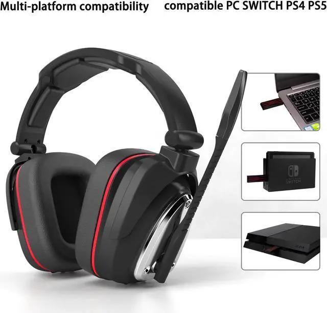 Alt view image 5 of 7 - Wireless Gaming Headset for PS5 PS4 Nintendo Switch PC Laptop,Wireless Headphone Earphone Over Ear 2.4GHz USB Connection Gaming Earbuds with 7.1 Surround Sound & Detachable Microphone