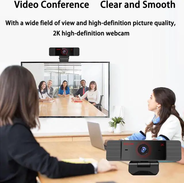 Alt view image 4 of 7 - Web Camera Full HD 2K 1080P/30FPS Webcam Live Streaming Camera with Noise Reduction Microphone,Autofocus & Privacy Cover,Expandable Tripod,110-degree FOV,4MP Camera for Zoom/Skype/Teams, Conferencing
