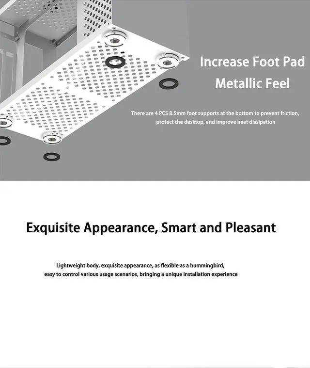Alt view image 7 of 7 - Computer Case With USB 3.0 Mini Tower ITX ATX Case PC Gaming PC Case SFX Power Supply Computer Shell Cases Desktop Case,Three-Dimensional Cooling Air Duct,Leather Carrying Handle(PC Case ONLY)