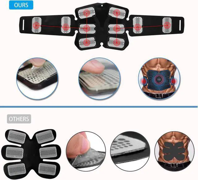 Alt view image 6 of 7 - ABS Stimulator Muscle Abs Muscle Trainer Toner Flex Belt for Women Men,Upgrade Replace EMS Pad AB machine Abs Workout Equipment 6 Modes 10 Intensity Levels- Rechargeable Ab Trainer Belt Muscle Toner