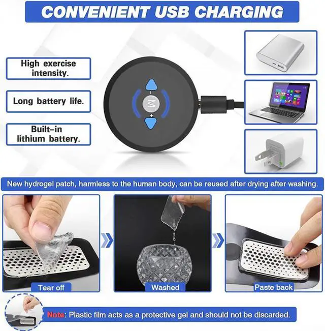 Alt view image 7 of 7 - ABS Stimulator Muscle Abs Muscle Trainer Toner Flex Belt for Women Men,Upgrade Replace EMS Pad AB machine Abs Workout Equipment 6 Modes 10 Intensity Levels- Rechargeable Ab Trainer Belt Muscle Toner