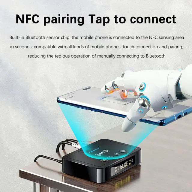 Alt view image 7 of 7 - Bluetooth 5.0 Transmitter Receiver 3 in 1 Bluetooth Adapter 3.5mm AUX RCA Optical USB for Wireless HiFi Stereo Audio Music Compatible with PC/TV/Tablet/Speaker/Home Car Sound System