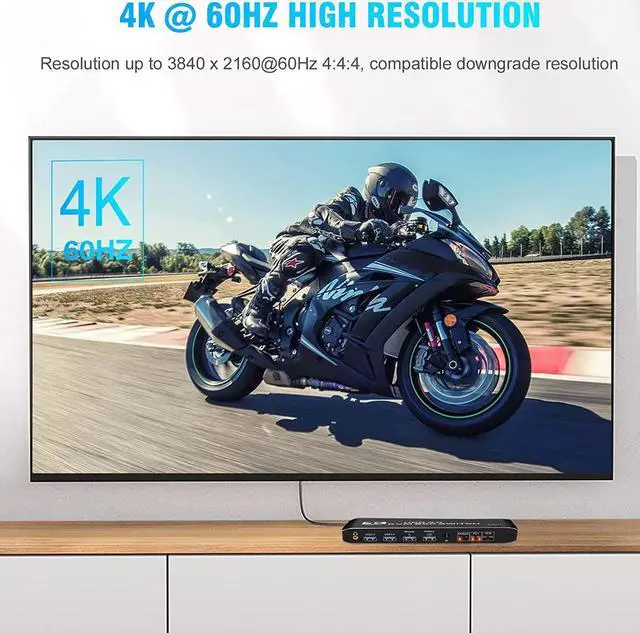 Alt view image 3 of 7 - KVM Switch 2 Monitors 2 Computers,USB HDMI KVM Switch Dual Monitor Sharing 4 USB 3.0 Devices for Keyboard Mouse Scanner Printer, 4K@60Hz KVM Switches Support Audio, Hotkey, Button Switching