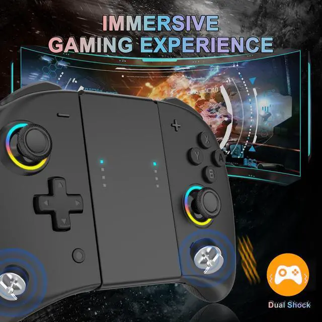 Alt view image 3 of 7 - Joypad Switch Controller for Nintendo Switch/Switch Lite,Replacement for Joypad Controller,Wireless L/R Joypad Controller,Joystick for Switch Support 8 Color Adjustable Light,Wake-up Function,Turb