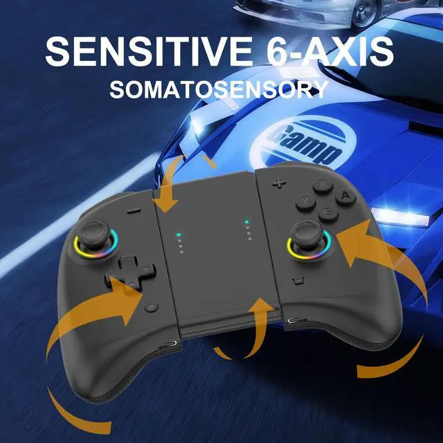 Alt view image 6 of 7 - Joypad Switch Controller for Nintendo Switch/Switch Lite,Replacement for Joypad Controller,Wireless L/R Joypad Controller,Joystick for Switch Support 8 Color Adjustable Light,Wake-up Function,Turb