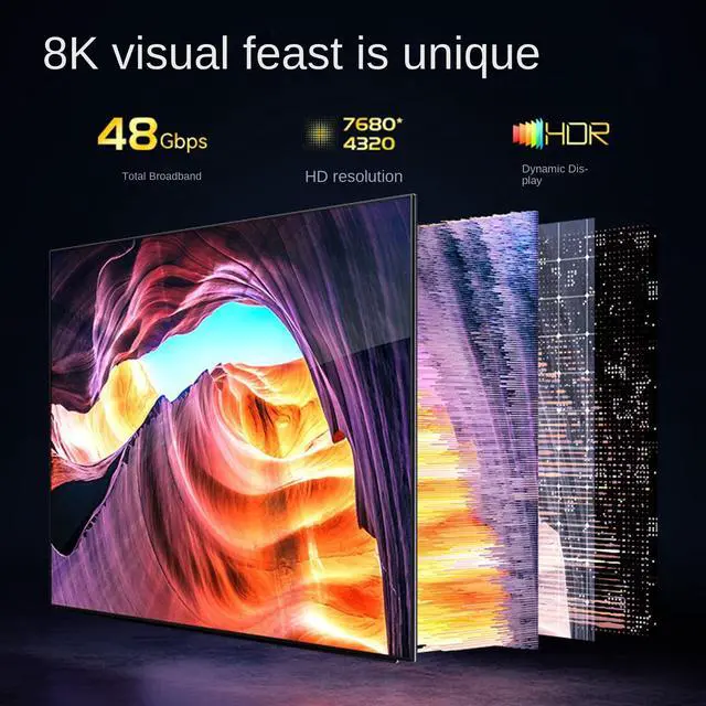 Alt view image 2 of 7 - 8K Fiber Optic HDMI 2.1 Cable,Supports Ultra High Speed 48Gbps 8K@60Hz 4K@120Hz HDCP 2.2/2.3,CEC,ARC/eARC,DTS:X,Dolby Atmos,EDID,Dynamic HDR,Compatible with PS5/PS4,Xbox,HDTV 8K,Roku,Samsung,Projector