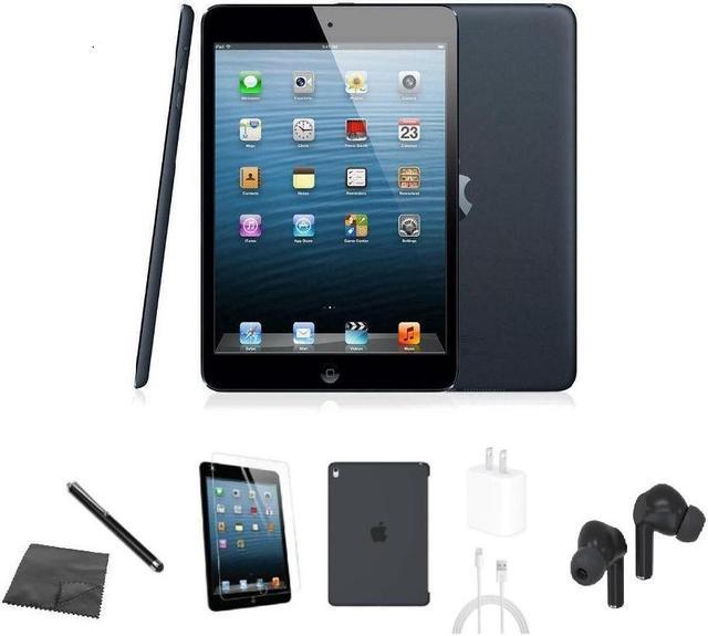 Apple iPad Mini (1st Gen) A1432 (WiFi) 16GB Space Gray Bundle w/ Case,  Bluetooth Earbuds, Tempered Glass, Stylus, Charger