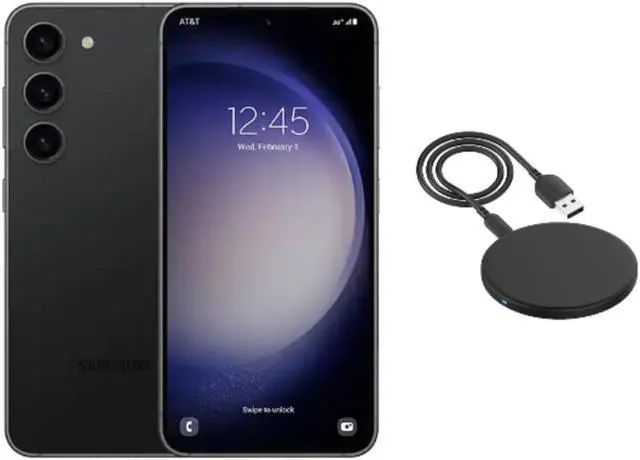 Main image of Samsung Galaxy S23 5G S911U (T-Mobile Only) 256GB Phantom Black w/ Wireless Charger