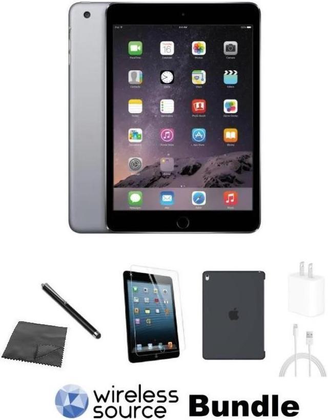 Refurbished: Apple iPad Mini 3 A1599 (WiFi) 16GB Space Gray Bundle