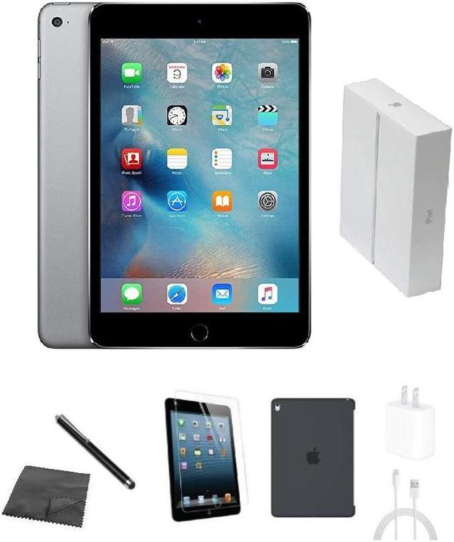 Apple iPad Mini 4 A1538 (WiFi) 16GB Space Gray Bundle w/ Case, Box,  Tempered Glass, Stylus, Charger