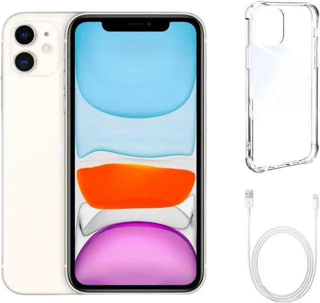Main image of Apple iPhone 11 A2111 (Fully Unlocked) 64GB White (Grade A+) w/ Clear Phone Case