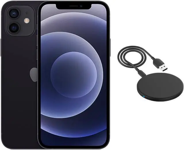 Main image of Apple iPhone 12 A2172 (Fully Unlocked) 64GB Black (Grade A) w/ Wireless Charger