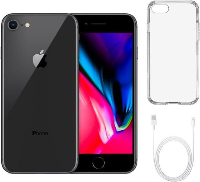 Apple iPhone 8 A1863 (Fully Unlocked) 256GB Space Gray (Grade C) w/ Clear  Phone Case