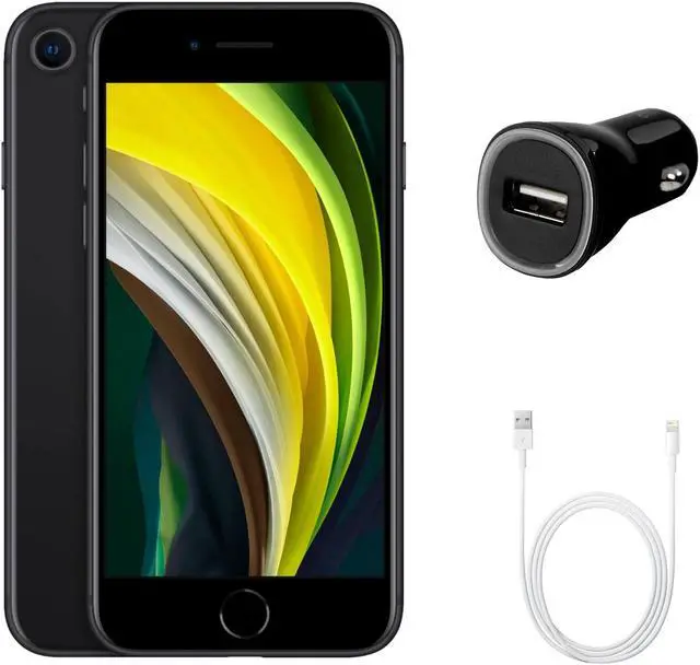 Main image of Apple iPhone SE (2nd Gen) A2275 (Fully Unlocked) 64GB Black (Grade A) w/ Fast Car Charger