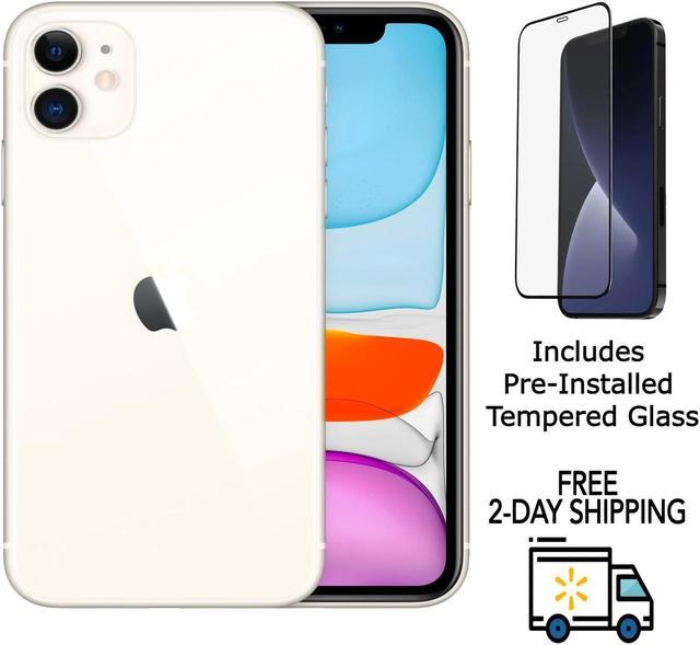 Refurbished: Apple iPhone 11 A2111 (Fully Unlocked) 128GB White (Grade B)  w/ Pre-Installed Tempered Glass - Newegg.com