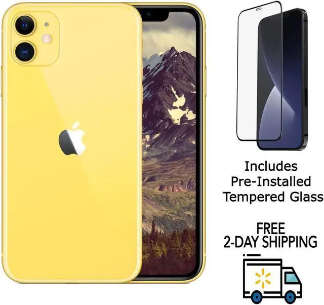 Main image of Apple iPhone 11 A2111 (Fully Unlocked) 128GB Yellow (Grade A) w/ Pre-Installed Tempered Glass