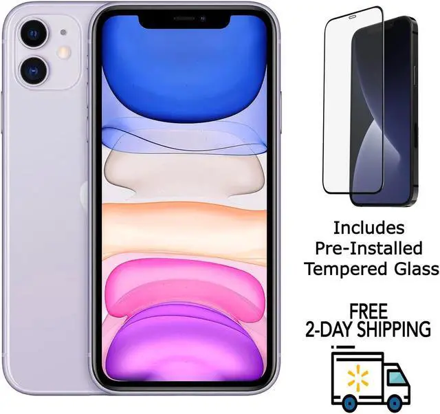Main image of Apple iPhone 11 A2111 (Fully Unlocked) 64GB Purple (Grade A+) w/ Pre-Installed Tempered Glass