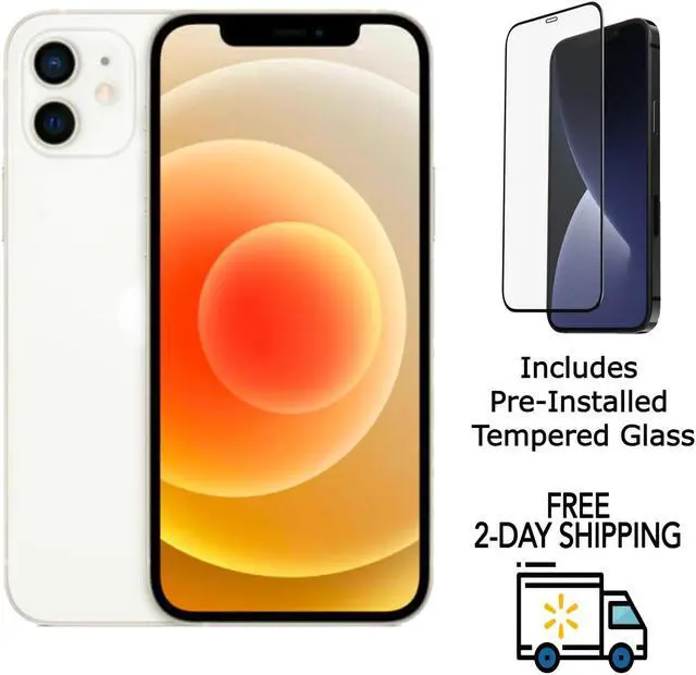 Main image of Apple iPhone 12 Mini A2176 (Fully Unlocked) 128GB White (Grade B) w/ Pre-Installed Tempered Glass